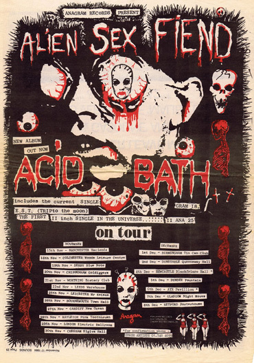Acid Bath UK Tour 1984 - Alien Sex Fiend