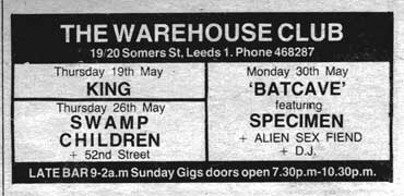 Batcave Tour Leeds May 1983